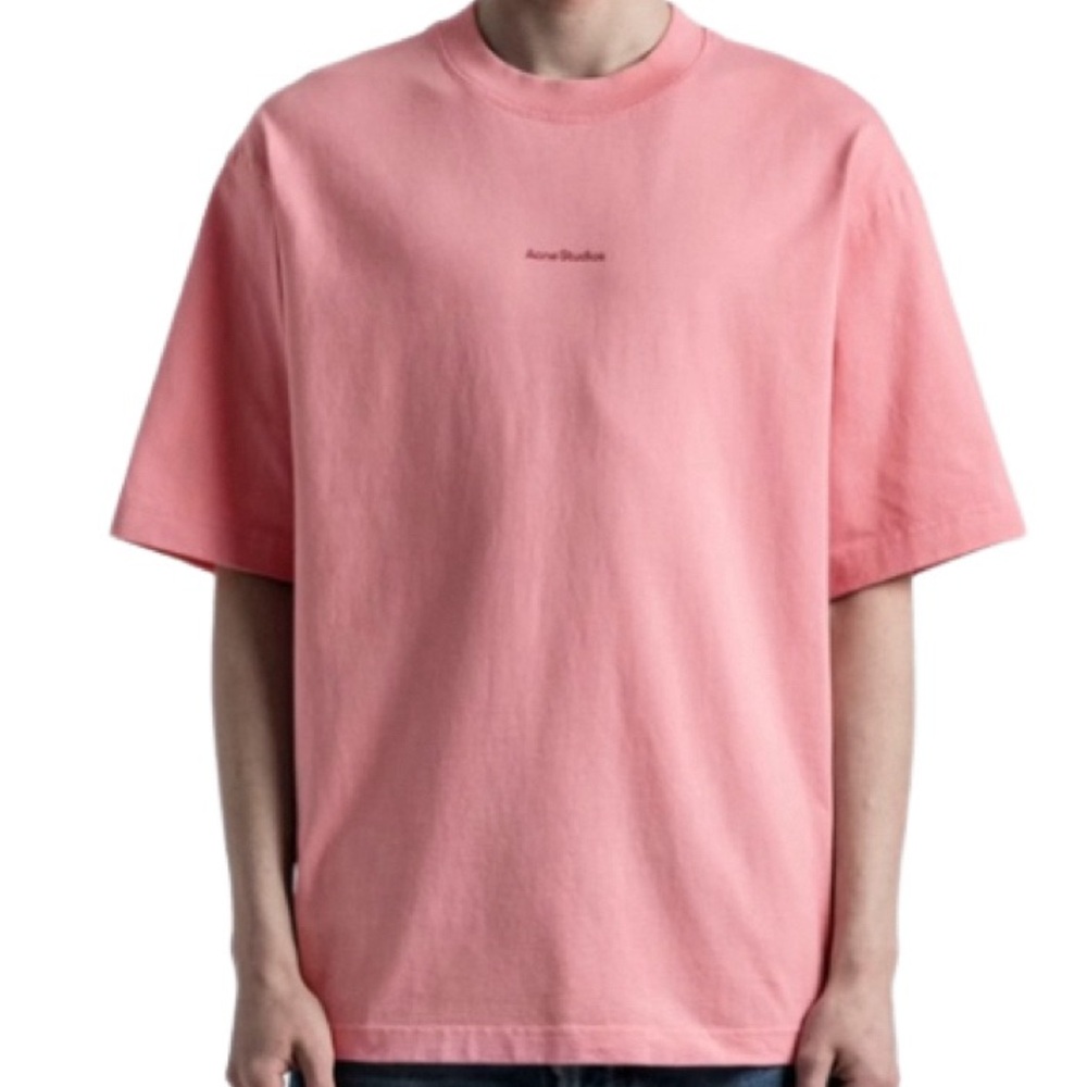 NWT Acne Studios Pink Logo Stamp Tee - Sz M
